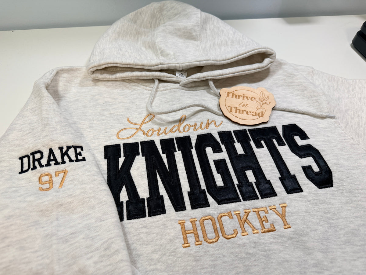 Custom Team Spirit Liquid Satin Applique Embroidered Sweatshirt/Hoodie