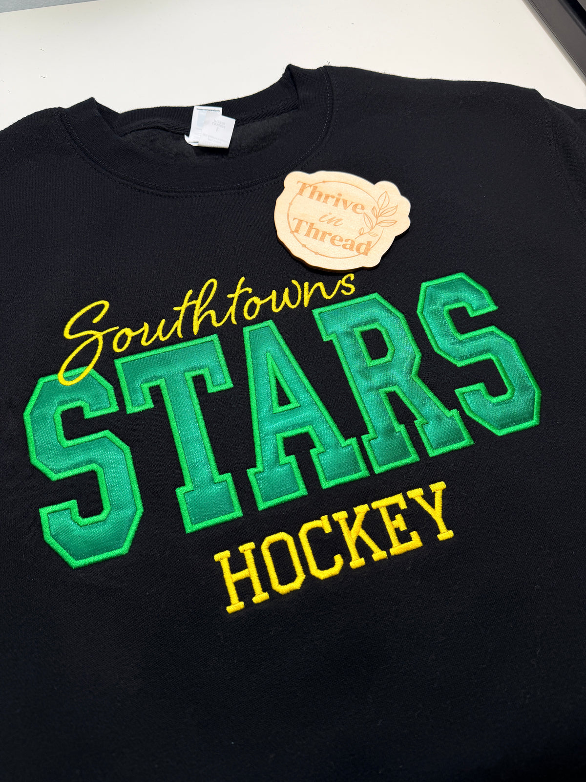 Custom Team Spirit Liquid Satin Applique Embroidered Sweatshirt/Hoodie