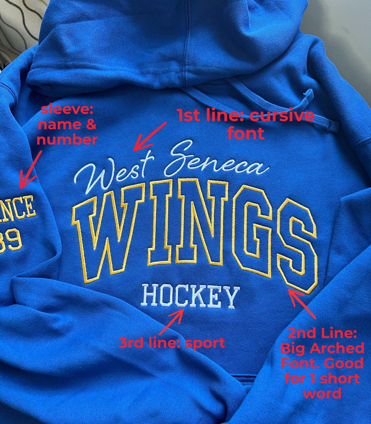 Custom Team Embroidered Sweatshirt/Hoodie
