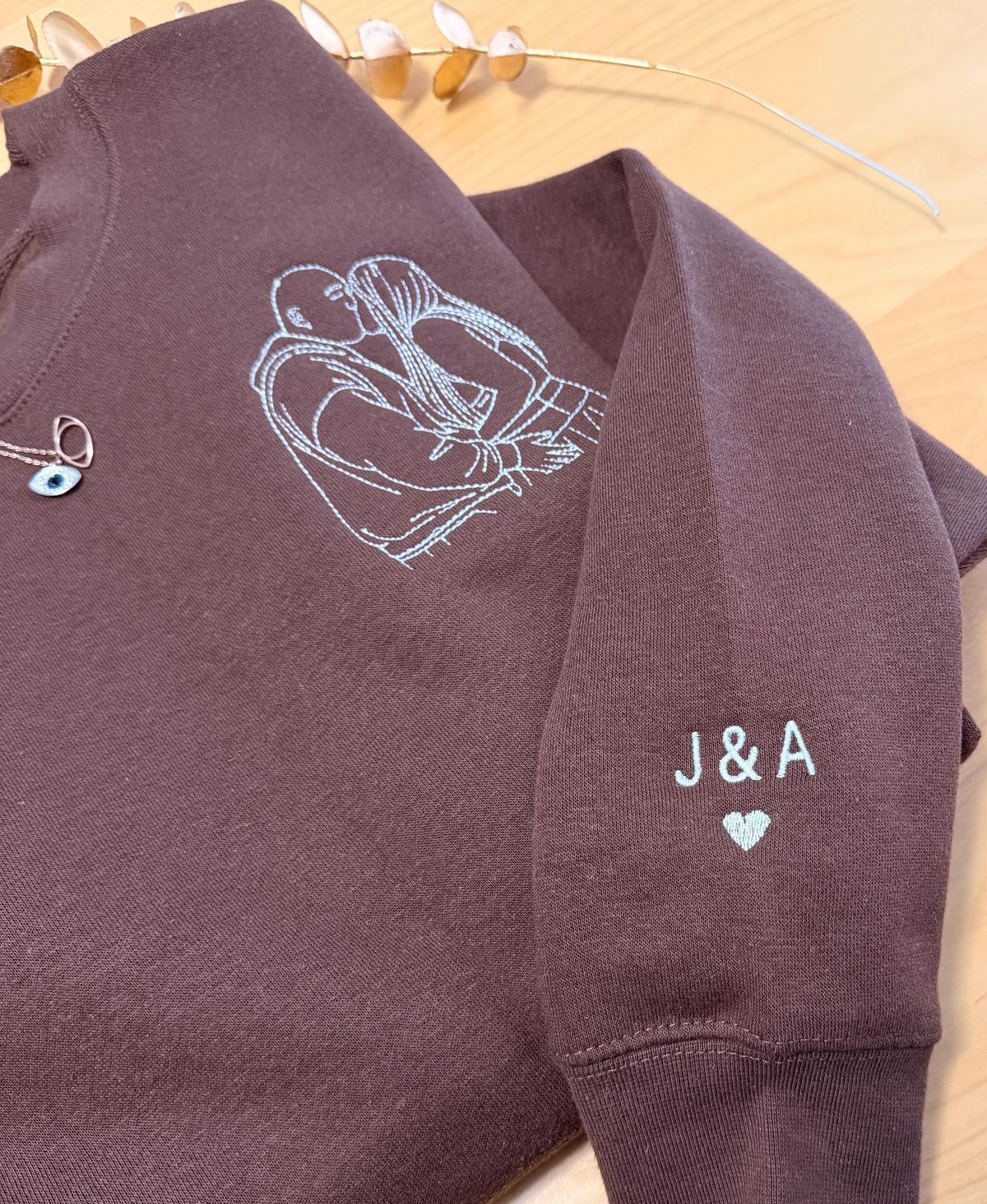 Custom Left Chest Portrait Embroidered Sweatshirt/Hoodie, Premium Quality, Love Photo, Custom Picture Shirt, Custom Embroidered Keepsake