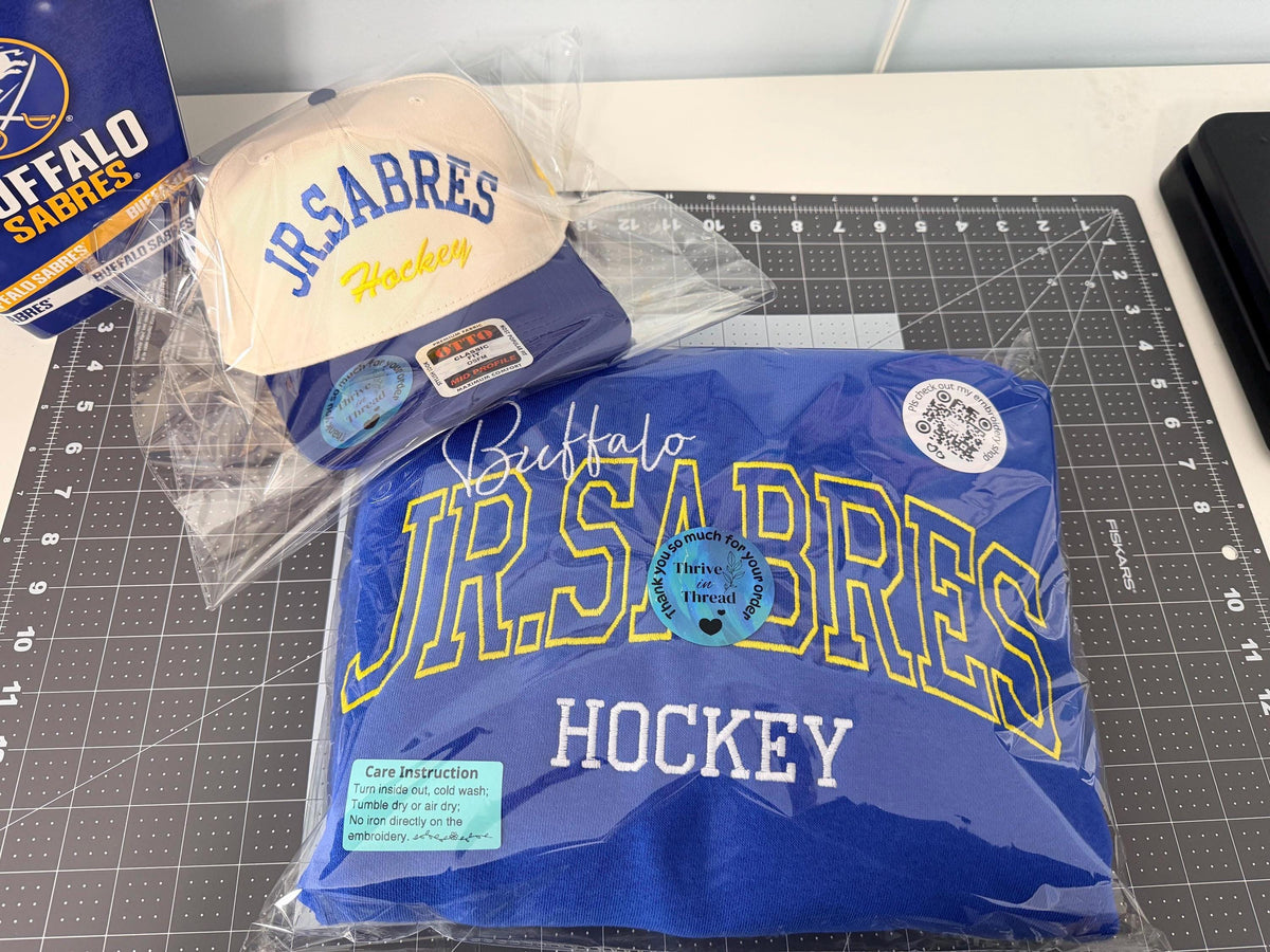 Custom Embroidery Hockey Team hat, Trendy Flipped Text, Custom Team Name & Color, Flat Bill Snapback Structured Hat, gift for hockey players