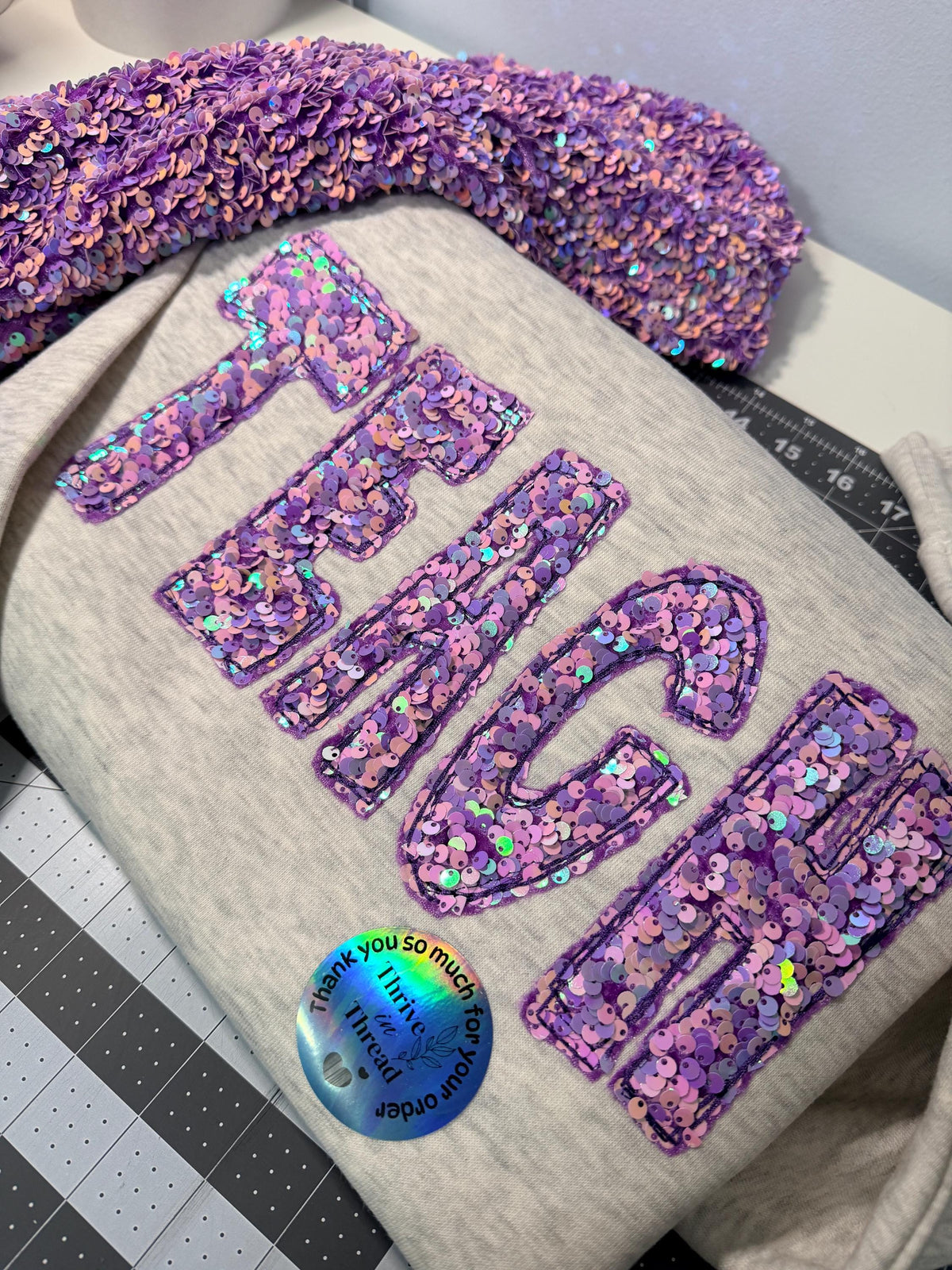 Custom Embroidered Teacher Sequins Sweatshirt/Hoodie, Sequins Applique Embroidery, Premium Quality, Teacher sweatshirt, cute teacher's gift