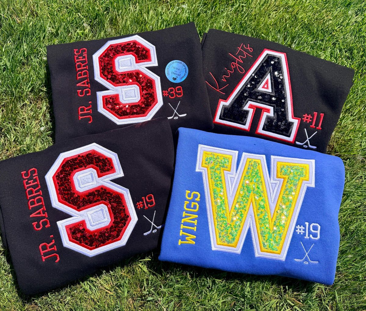 Embroidered Sequins Varsity Letter Sport Spirit Sweatshirt/Hoodie