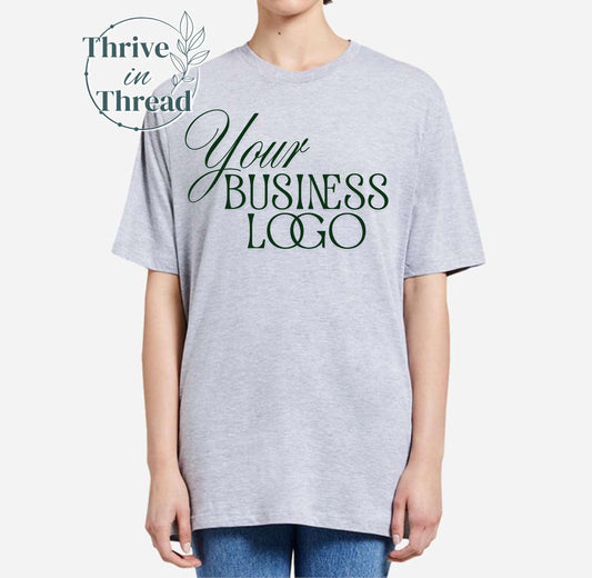 Custom DTF Printed Business Marketing/Branding T-shirt, Business Logo Front and Back, marketing apparel, business branding tshirts