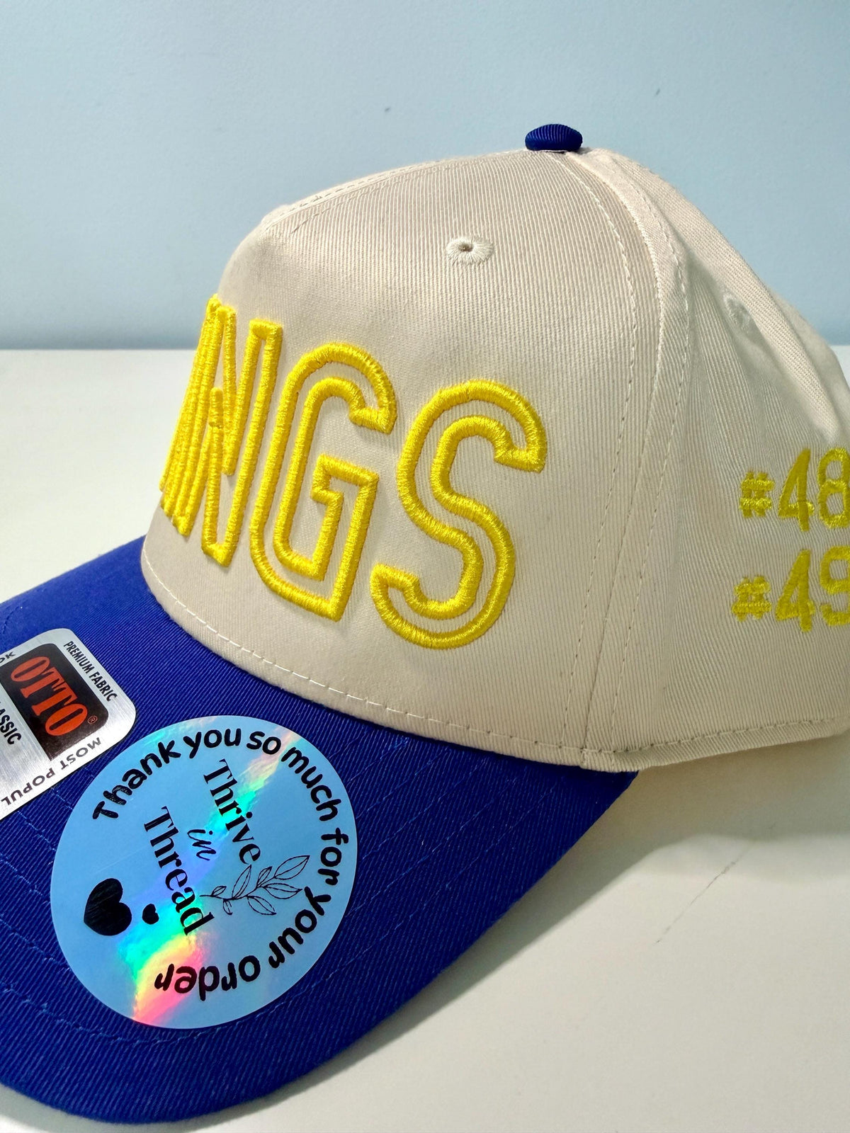 Custom Embroidery 3D puff foam hat, custom team name, custom school mascot name, custom player's number, team spirit hat, school spirit hat
