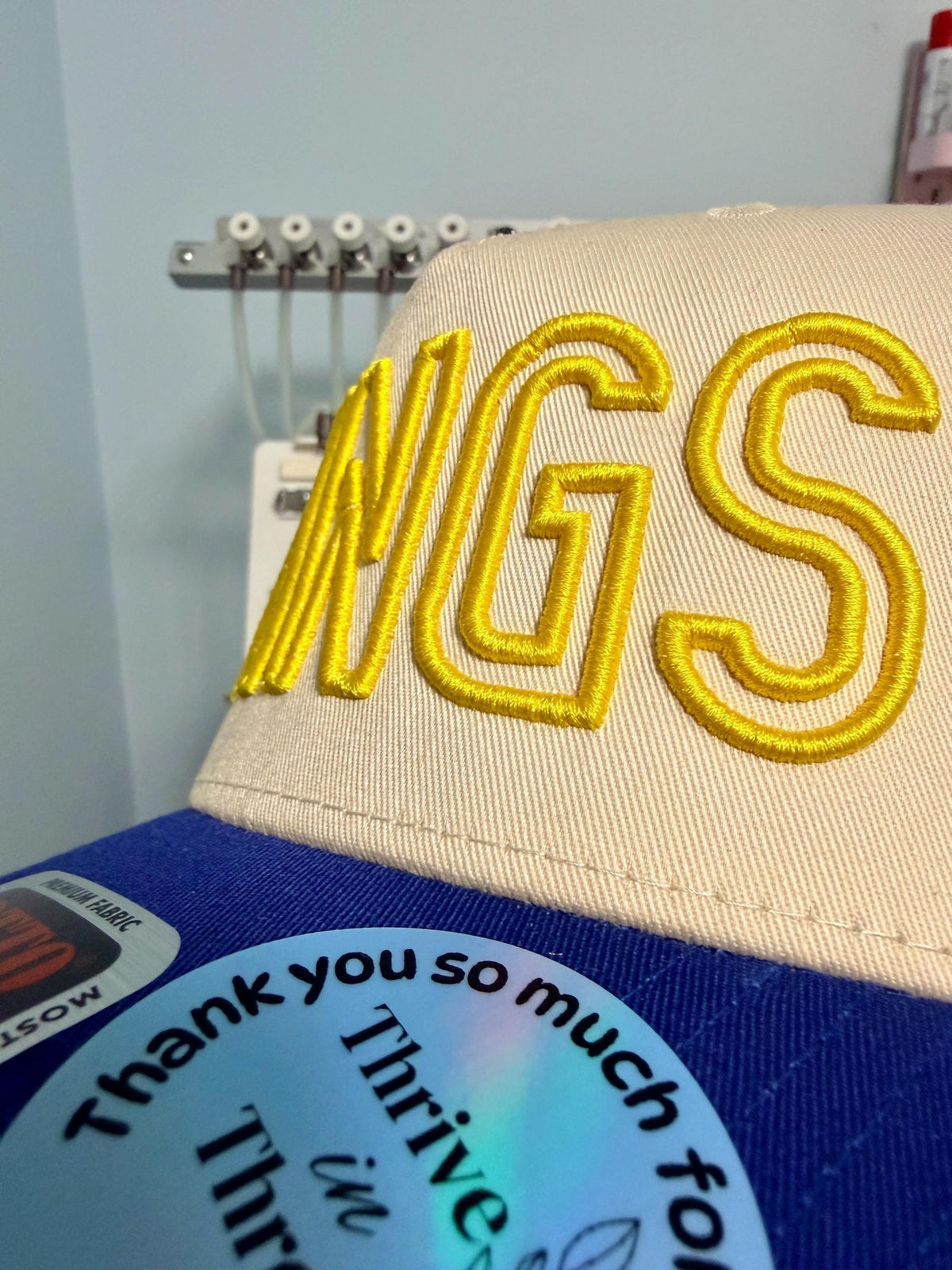 Custom Embroidery 3D puff foam hat, custom team name, custom school mascot name, custom player's number, team spirit hat, school spirit hat