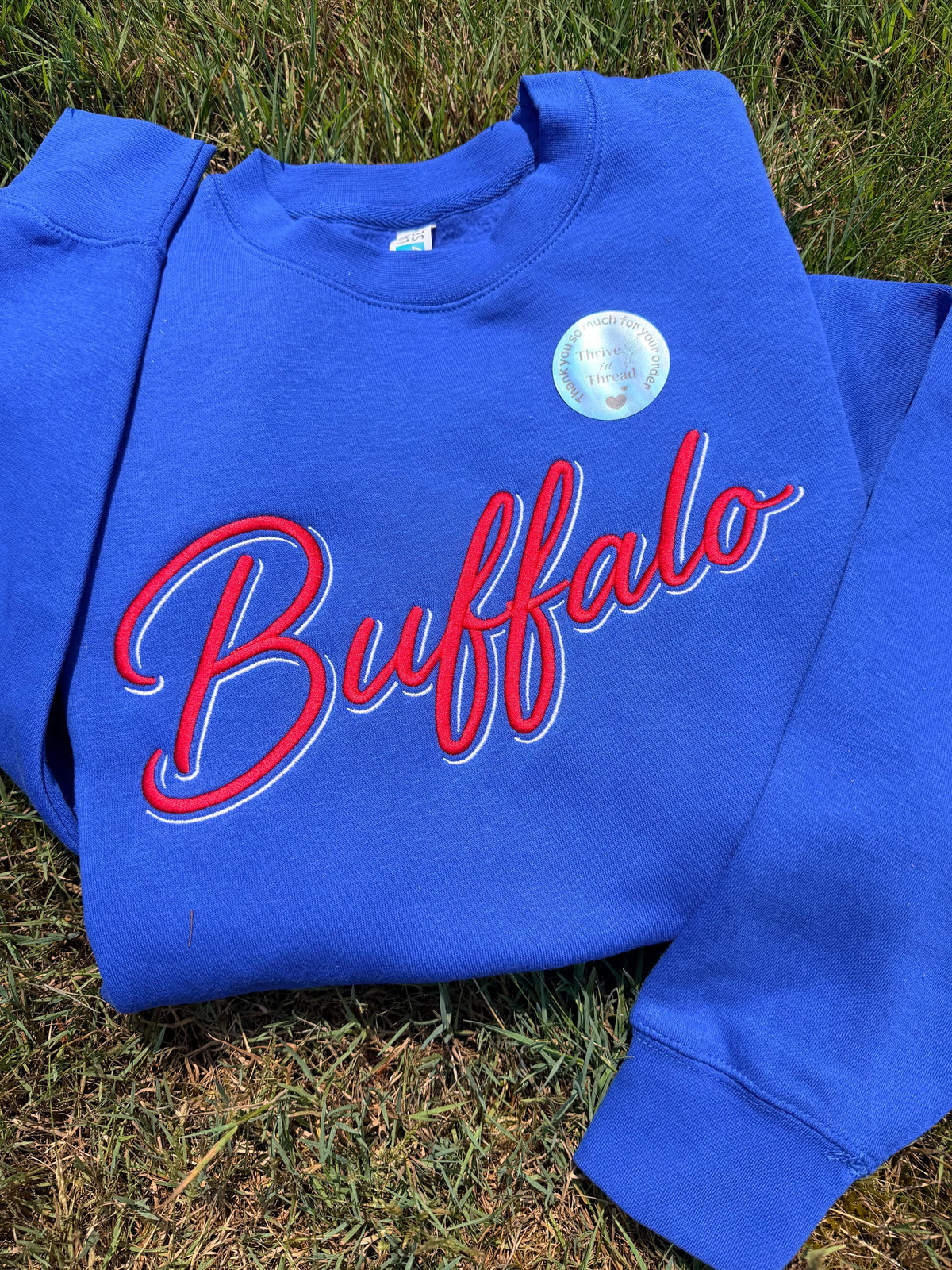 Custom Embroidered Buffalo Retro Script Sweatshirt/Hoodie