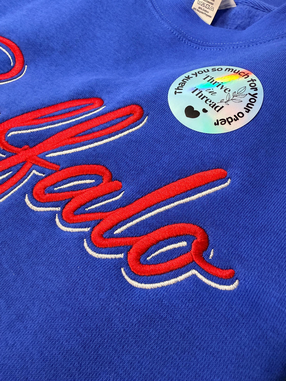 Custom Embroidered Buffalo Retro Script Sweatshirt/Hoodie